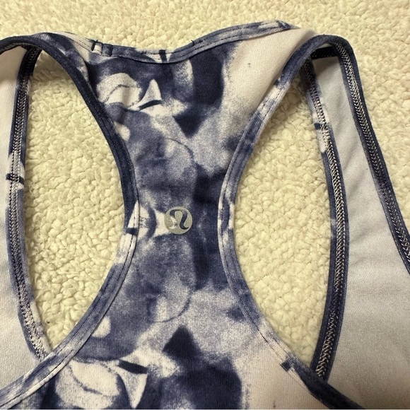 Lululemon Cool Racerback Tank Top Ink Blot White Deep Indigo Tie Dye - Picture 7 of 11